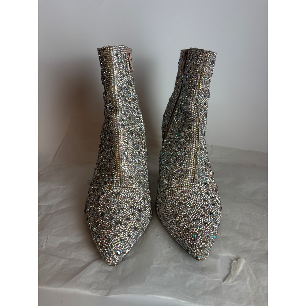 Betsey Johnson Women's SB-Cady Rhinestone Pointed Toe Heeled Booties Size 6.5